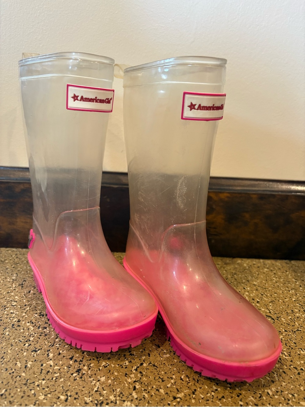 American Girl Wellie Wisher Pink Kids Rain Boots